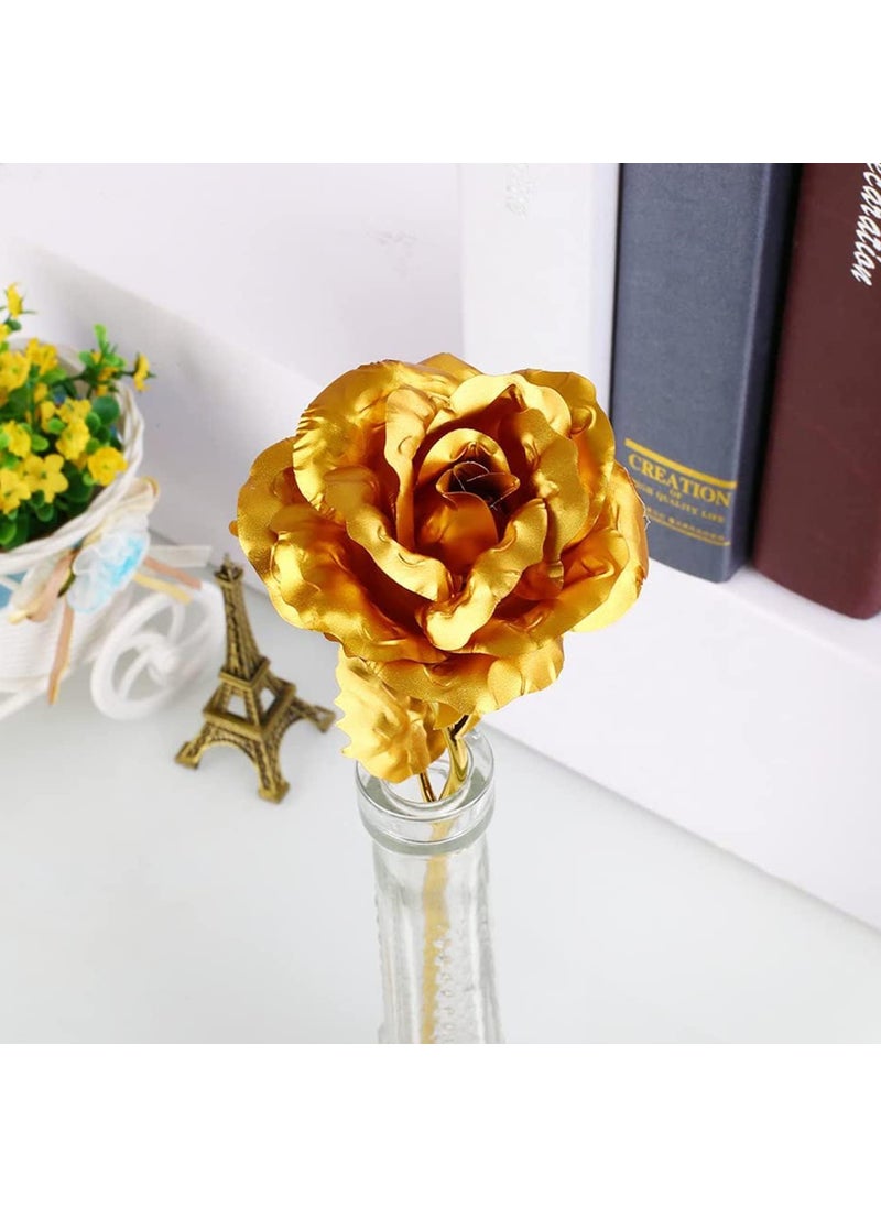Bigwheels KX00029801 Combo of Mutual Attraction Relationship Forever Matching Round Ball Shape Bracelets with Yellow Rose Flower with Golden Leaf with Gift Box Pack of 2