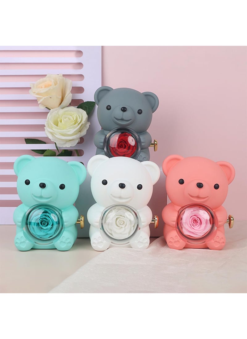 Fayleeko Romantic Preserved Rose Cute Bear Eternal Flower Gift for Mom Wife Girlfriend Grandma Ideal for Valentines Mothers Day Christmas Birthdays