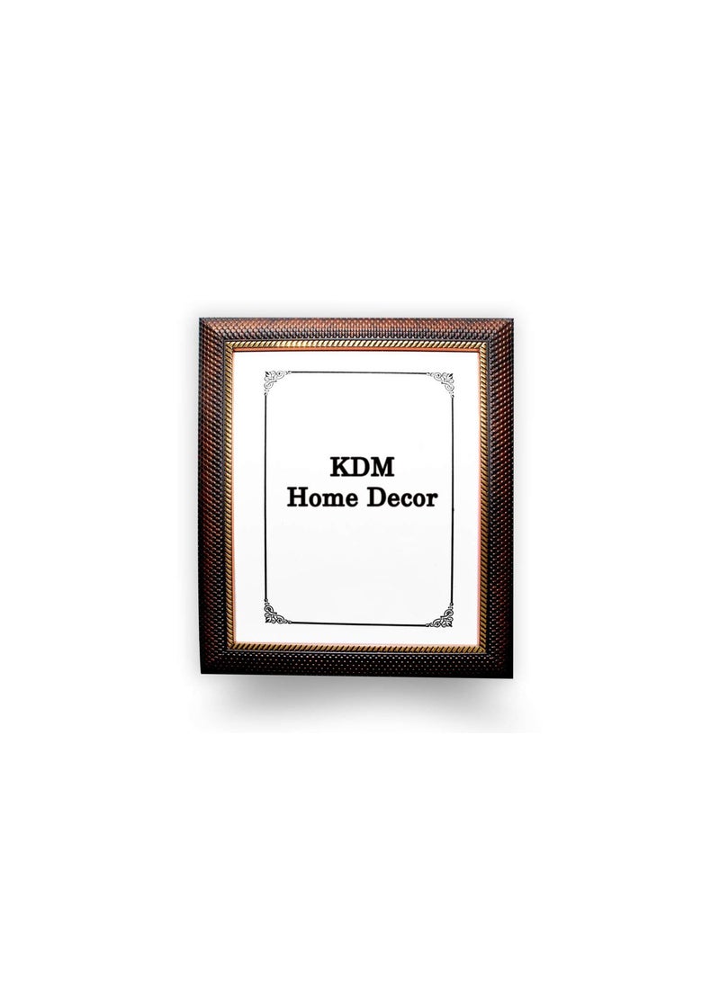 KDM HOME DECOR Photo frame 8x12A4 Inches Flexible Glass Synthetic Wood HangingTable Top High Density Photo Frame for Wall Decoration Chatai Dark Brown Color
