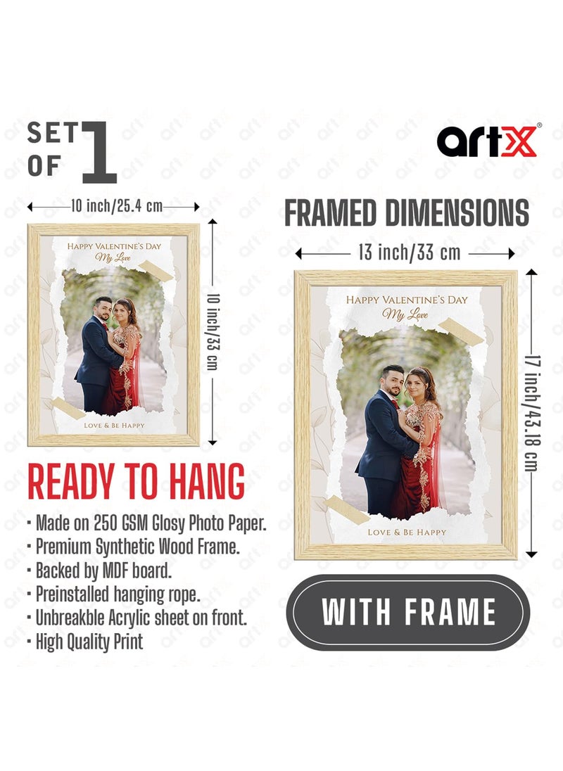 ArtX Customized Velentines Day Photo Frames With Photo Upload Personalised Wall Room And Home Decor Gift With Plexi Glass A4 A3 PaperCanvas Personalised Photo Print With Frame Set of 1