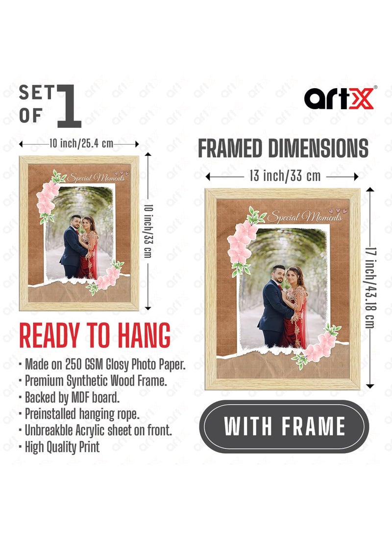 ArtX Wedding Customized Photo Frames With Photo Upload Personalised Wall Room And Home Decor Gift With Plexi Glass A4 A3 PaperCanvas Personalised Photo Print With Frame Set of 1