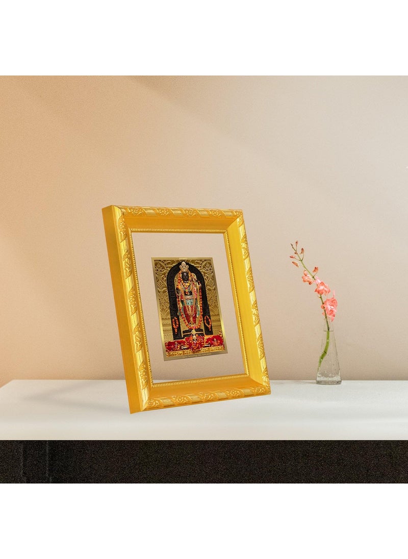 DIVINITI 24K Gold Plated Ram Lalla Photo Frame For Home Decor Wall Decor Table Top Puja Room DG Frame 103 Size 1 with 24K Gold Plated Foil Ram Mandir For Puja Gift 13 X 15 CM