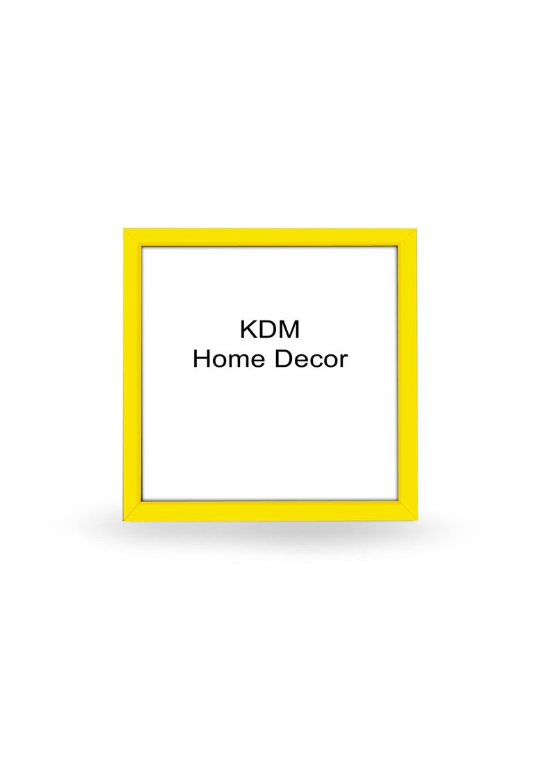 KDM HOME DECOR collage Photo Frame Set of 11 Yellow Color Clear Fiber Sheets Synthetic Wood Modern Collage Photo Frames for Wall Hanging 6 pcs 4x6 4 Pcs 5x7 1 pcs 8x10 Inch