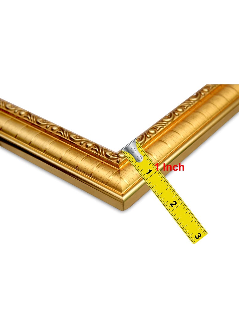 KDM HOME DECOR Photo frame 10x12 Inch Golden Color flexible Glass Synthetic Wood Wall Hanging for wall decoration