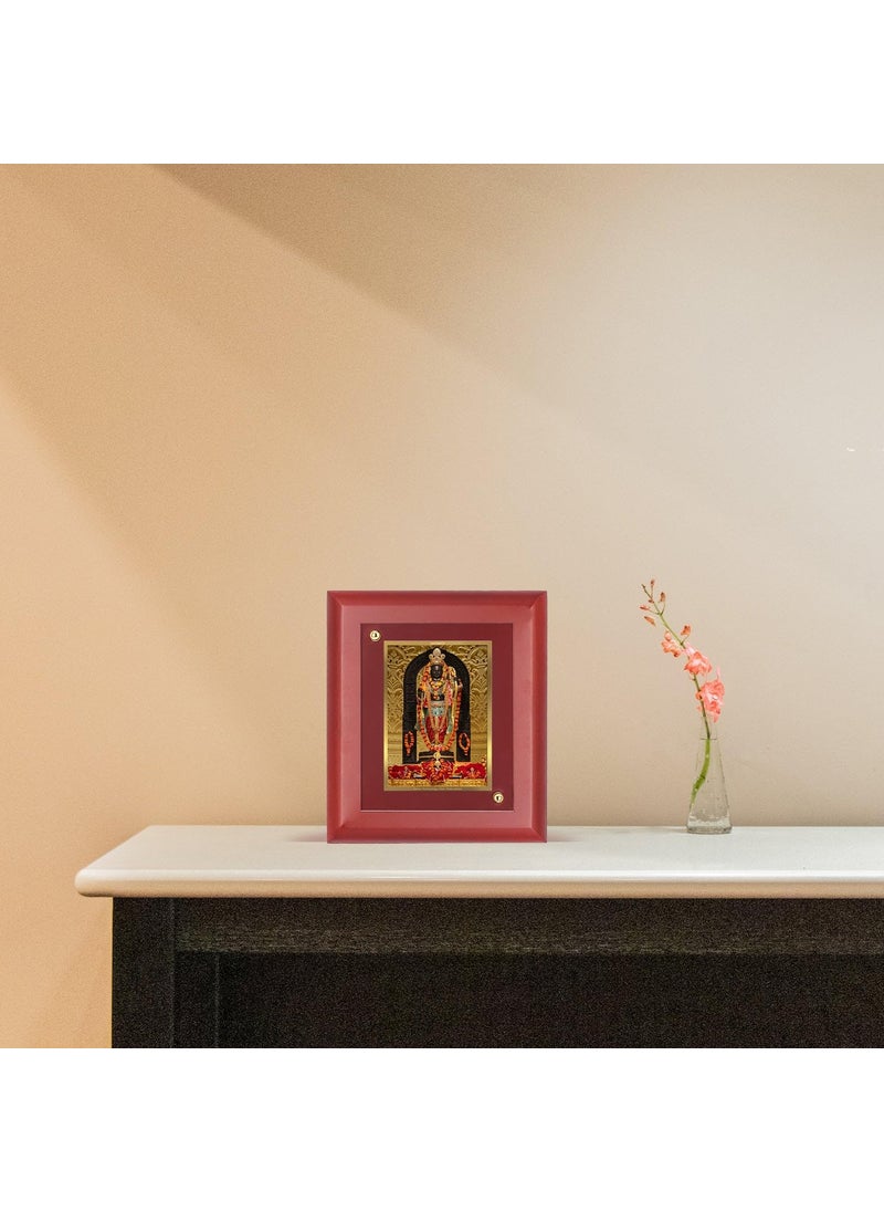 Diviniti 24K Gold Plated Ram Lalla Photo Frame For Home Decor Wall Hanging Table Top Puja Room MDF S2 with 24K Gold Plated Foil Ram Mandir For Puja Gift 16 X 20 CM