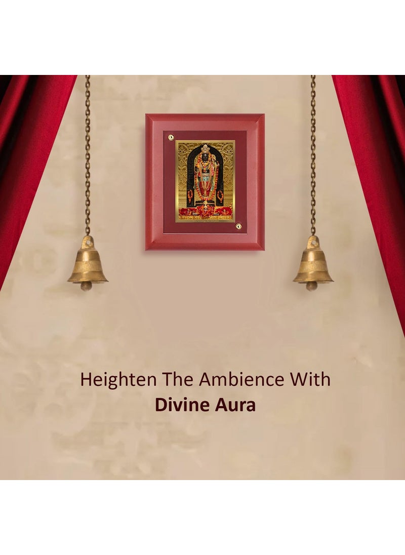 Diviniti 24K Gold Plated Ram Lalla Photo Frame For Home Decor Wall Hanging Table Top Puja Room MDF S2 with 24K Gold Plated Foil Ram Mandir For Puja Gift 16 X 20 CM