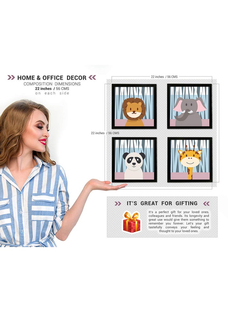 Chaka Chaundh Cartoon Photo Frames For Kids Kids Quotes Frame Inspirational Quotes Wall Frames For Kids Motivational Quotes Frames For Kids Photo Frame For Kids Birthday Kids Room Decor 9 X 9 Inches Set Of 4 Combo Pack
