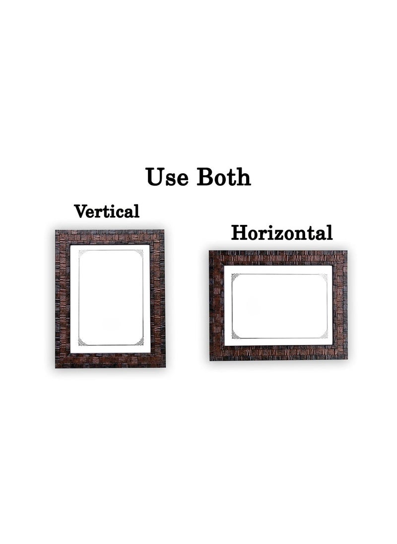 KDM HOME DECOR Photo frame 10x12 Inch Flexible Glass Synthetic Wood Hanging High Density Photo Frame for Wall Decoration Box Brown Color