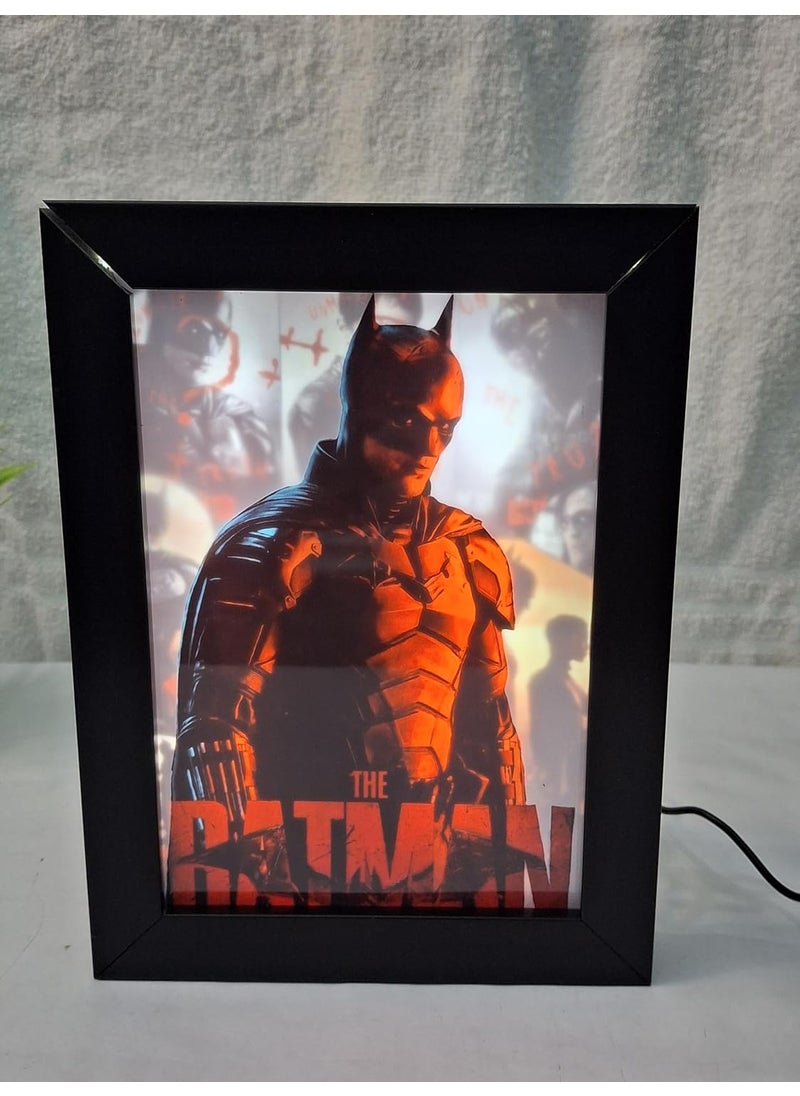 Nuvue Store The Batman LED Photo Frame 5 x 7 inchs USB Powered Illuminated Background Effect Black