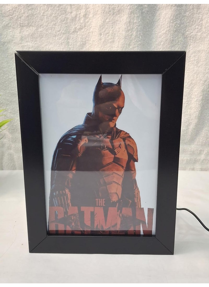 Nuvue Store The Batman LED Photo Frame 5 x 7 inchs USB Powered Illuminated Background Effect Black