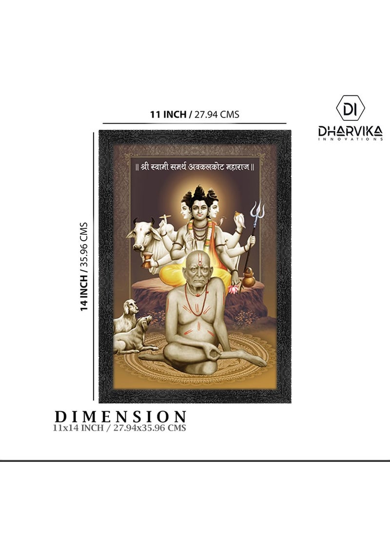 Dharvika Innovations Shri Swami Samarth Photo Frame Swami Samarth Maharaj Photo Frame 6695 Black 1114 Inch
