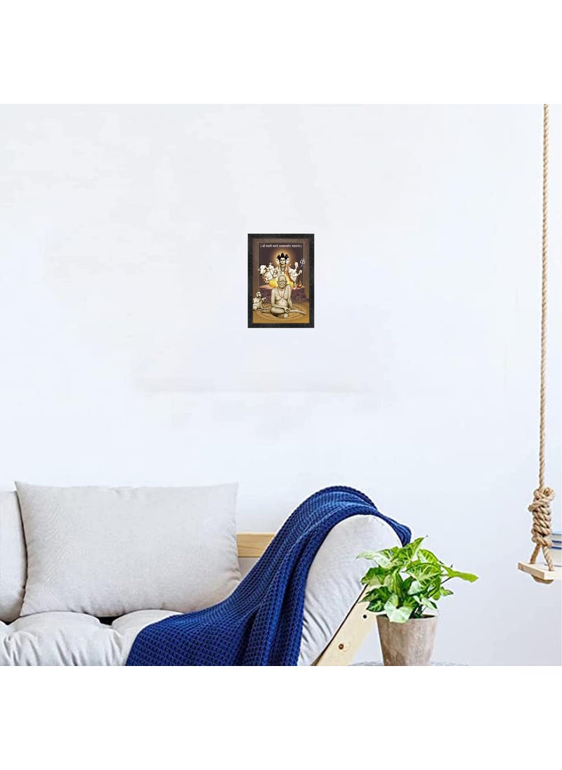 Dharvika Innovations Shri Swami Samarth Photo Frame Swami Samarth Maharaj Photo Frame 6695 Black 1114 Inch