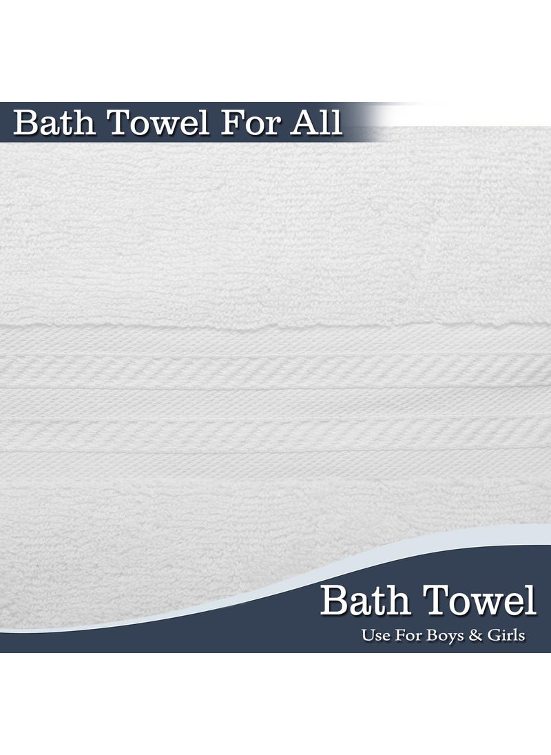 F2L 500 GSM UltraPremium 100 Pure Cotton Towels Hypoallergenic Bath Towel Set for Men Women Soft Skin Friendly Water Absorber Quick Dry 27 x 54 Inch White 4pc