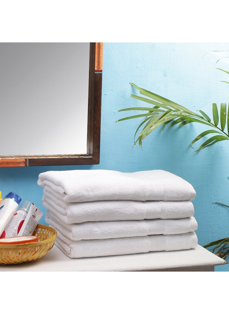 F2L 500 GSM UltraPremium 100 Pure Cotton Towels Hypoallergenic Bath Towel Set for Men Women Soft Skin Friendly Water Absorber Quick Dry 27 x 54 Inch White 4pc