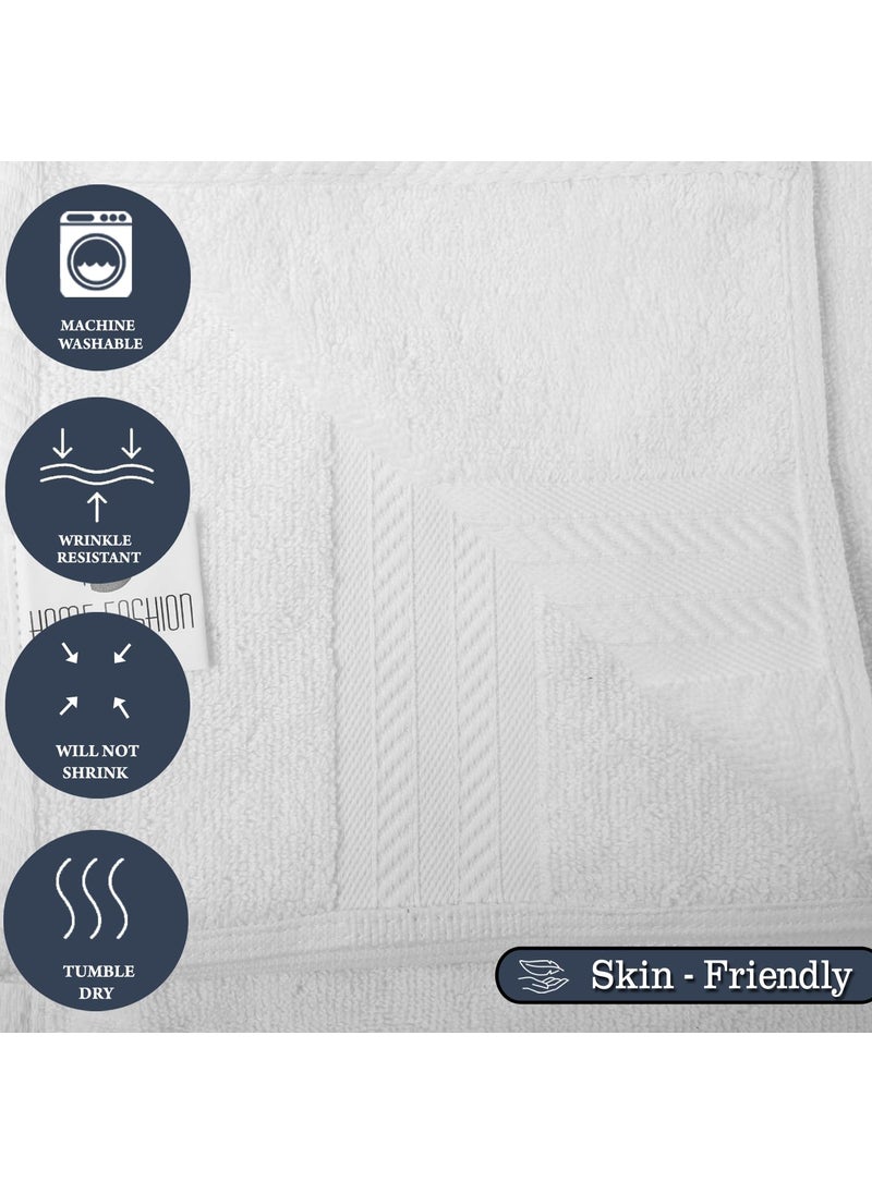 F2L 500 GSM UltraPremium 100 Pure Cotton Towels Hypoallergenic Bath Towel Set for Men Women Soft Skin Friendly Water Absorber Quick Dry 27 x 54 Inch White 4pc