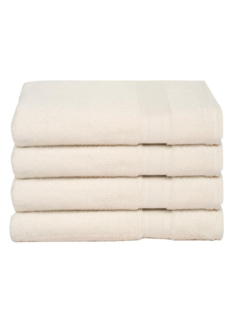 Ambra Linens 500 GSM Highly Absorbent Towels Set 100 Cotton Soft and Plush All Seasons Use Large Everyday Use Durable 4 Pcs Hand Towel Set Cream