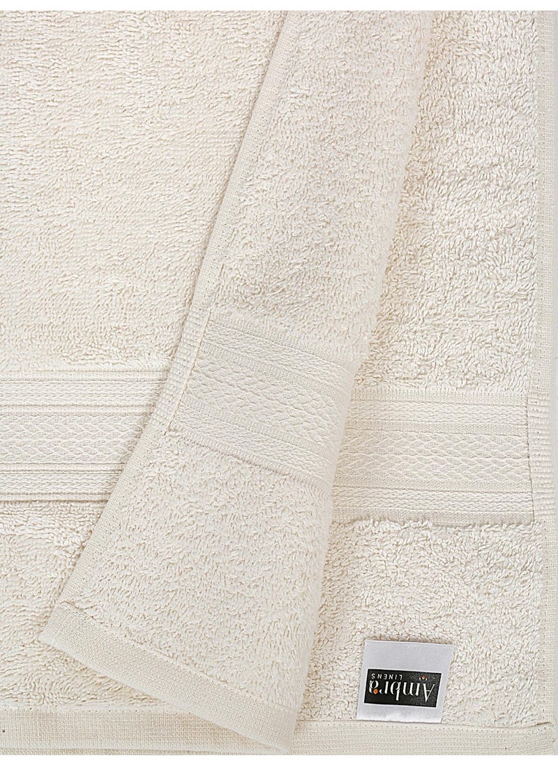 Ambra Linens 500 GSM Highly Absorbent Towels Set 100 Cotton Soft and Plush All Seasons Use Large Everyday Use Durable 4 Pcs Hand Towel Set Cream