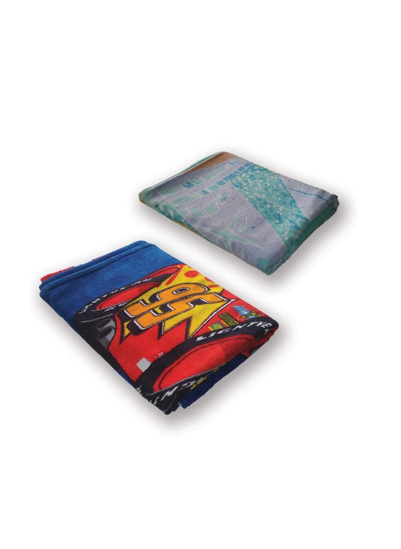 Athom Living DIS06802n805 Disney Modern 2 Piece 350 GSM Cotton Bath Towel Set 24x48 Blue