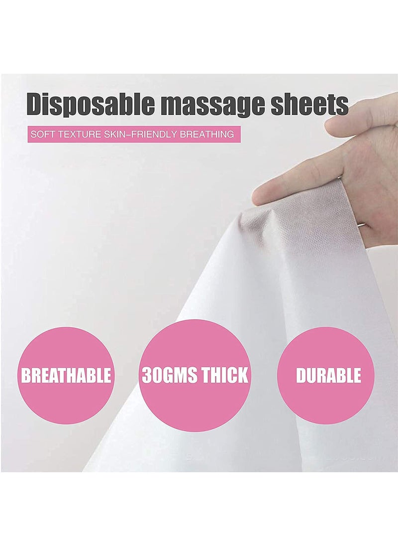 KUDIZE Disposable NonWoven Bed Sheet for Hospital Hotel Spa and Beauty Parlor White 63 84 Inch16002 21336 cm Pack of 100