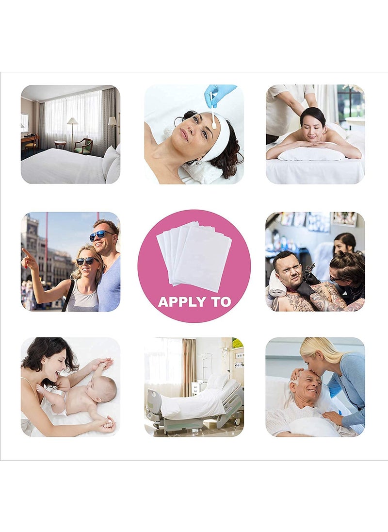 KUDIZE Disposable NonWoven Bed Sheet for Hospital Hotel Spa and Beauty Parlor White 63 84 Inch16002 21336 cm Pack of 100