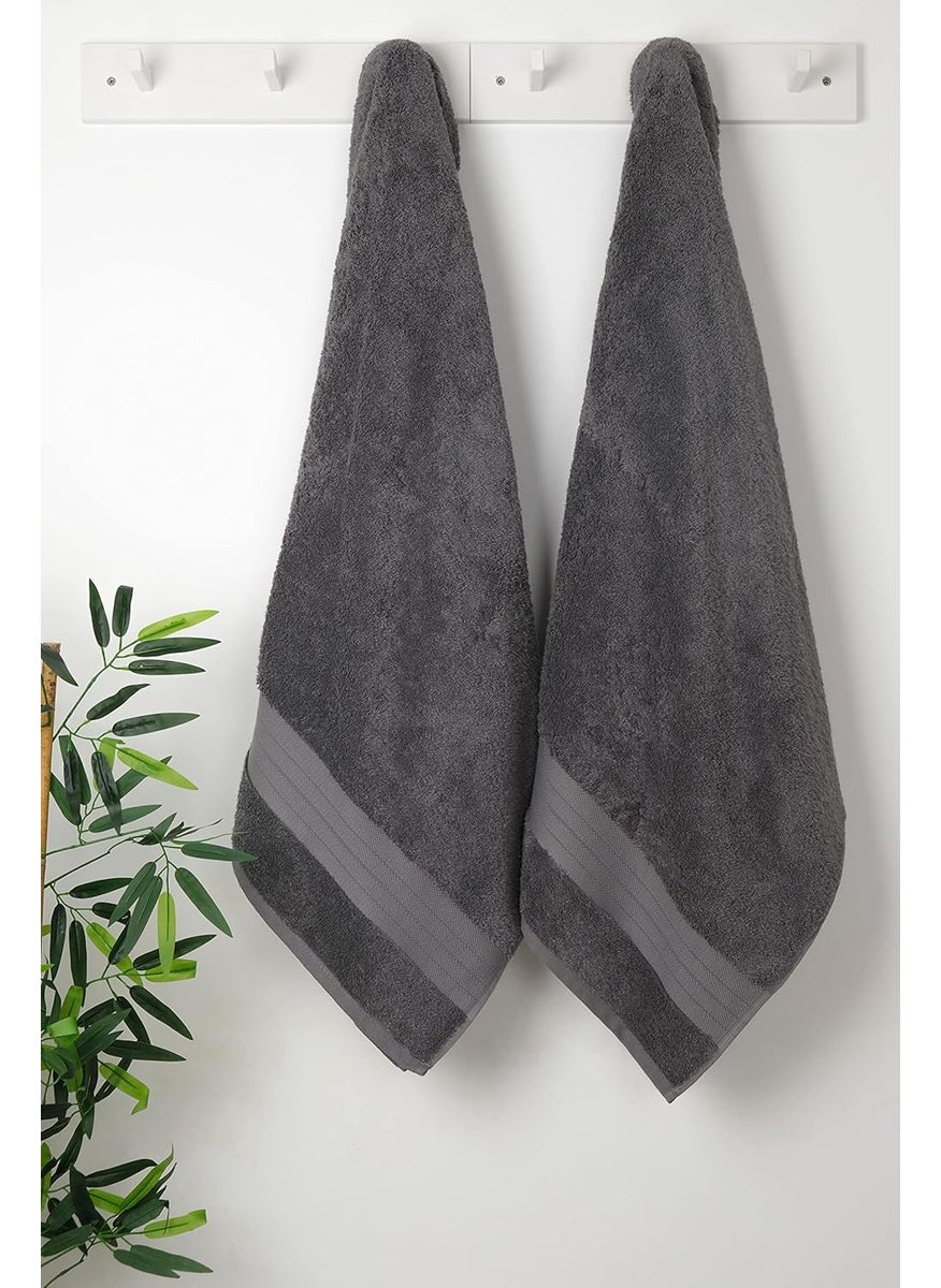 Decomfy Luxury Bath Sheet Towels 35 x 70 Inch 2 Pack Soft Bathroom Towel Set Highly Absorbent 100 Cotton Large for Hotel Spa Collection Dark Grey