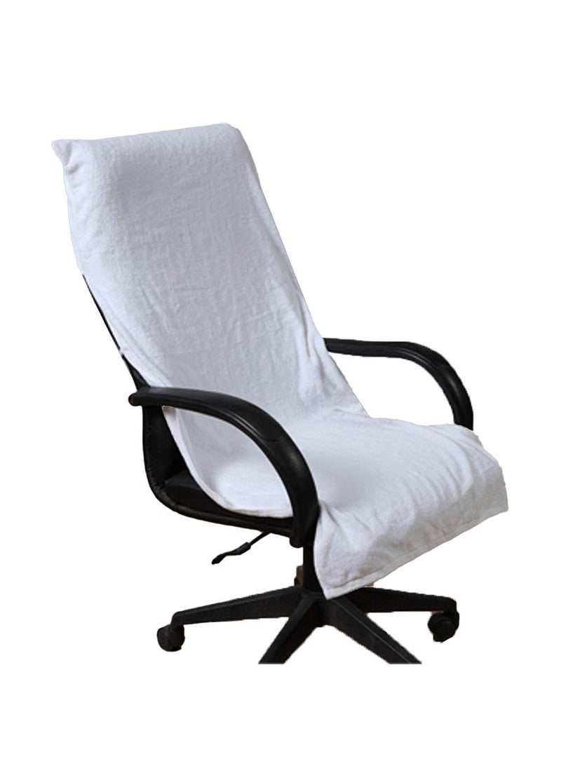AYUS Cotton Solid Luxury Premium Super Soft Office Chair Towel with Tie Knot 600 GSM Pack of 1 White36 X 72 in Inches