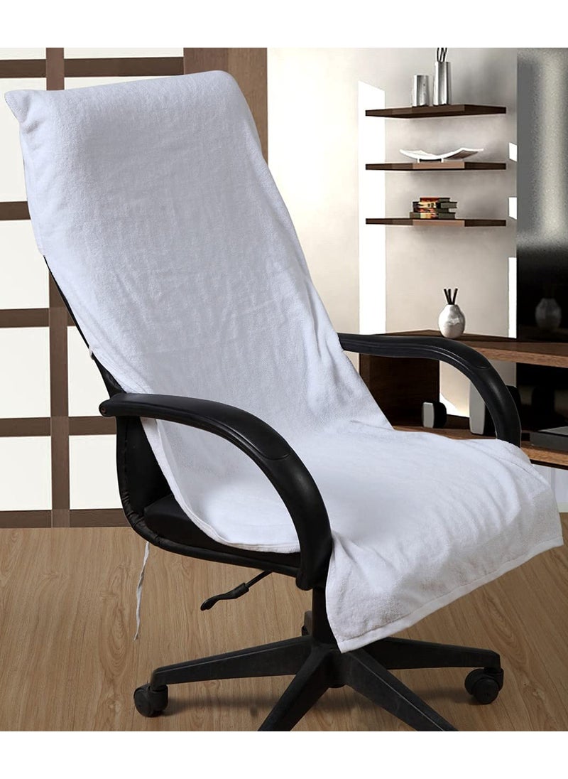 AYUS Cotton Solid Luxury Premium Super Soft Office Chair Towel with Tie Knot 600 GSM Pack of 1 White36 X 72 in Inches