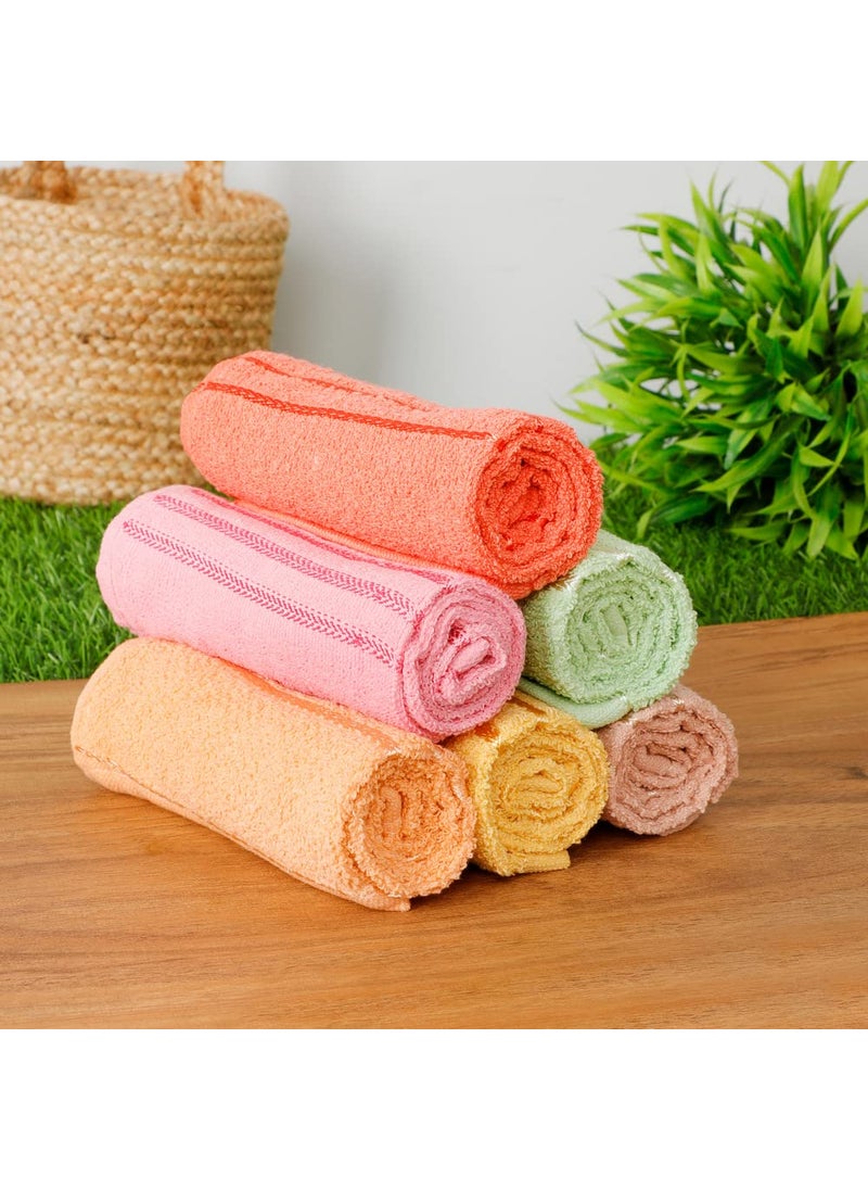 Cotton Hand Towel Side Lines Triple 20x135 Assorted Pack of 6