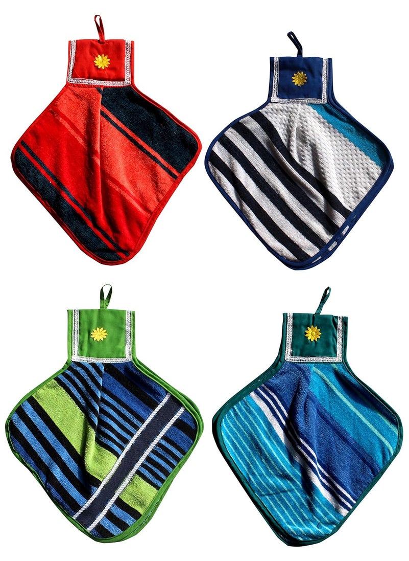 Mandhania Cotton Hand Towel Set of 4 Multicolour