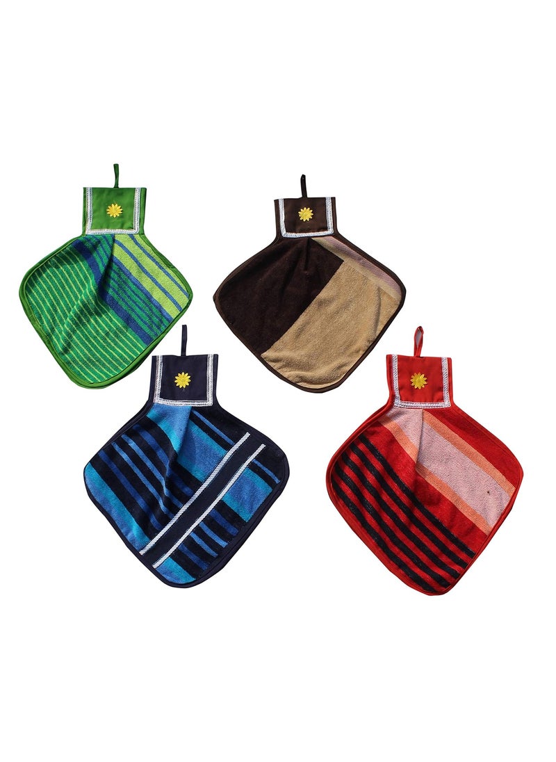 Mandhania Cotton Hand Towel Set of 4 Multicolour