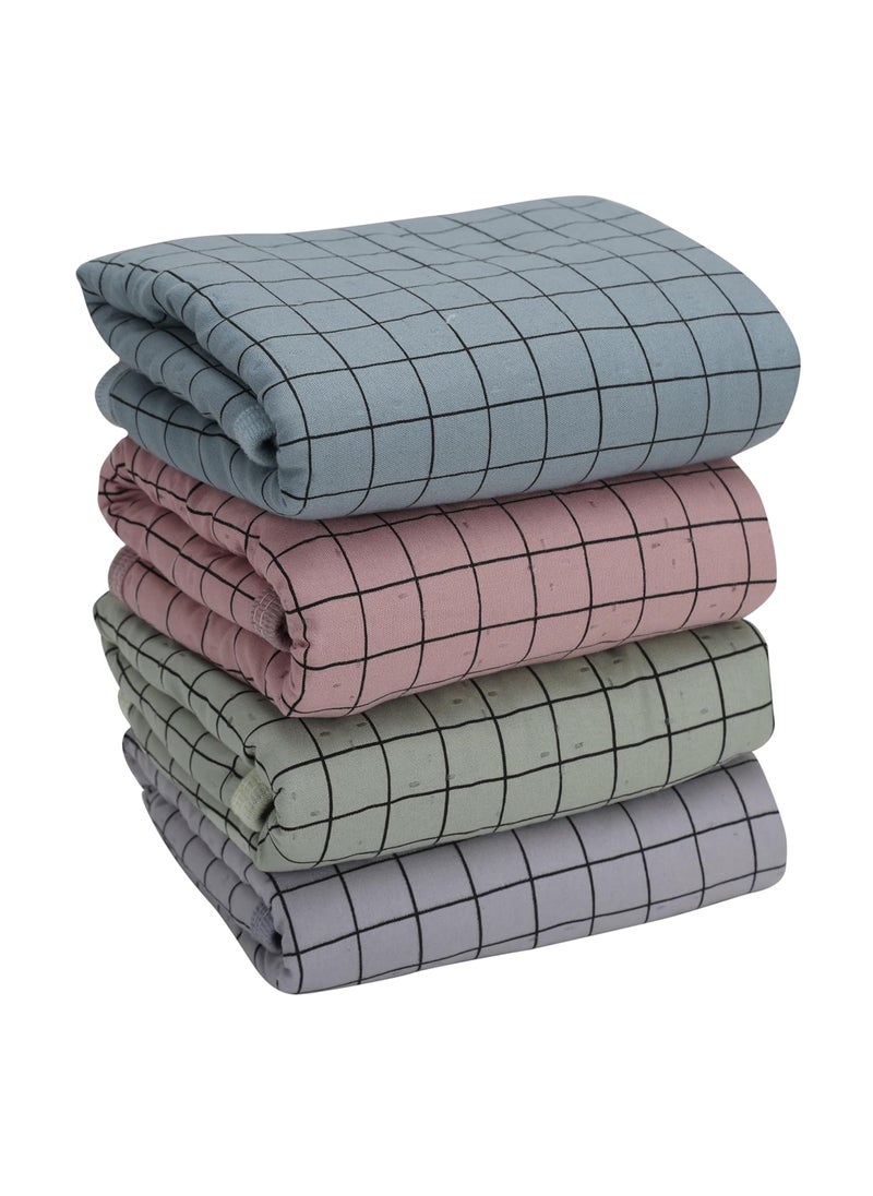 Khillayox Microfiber and Cotton 400 GSM AntiBacterial Double Sided Hand Towel Super Soft and Absorbent Multipurpose Towels for Bathroom Gym and Workout Set of 4 60 x 40 cms Multicolor