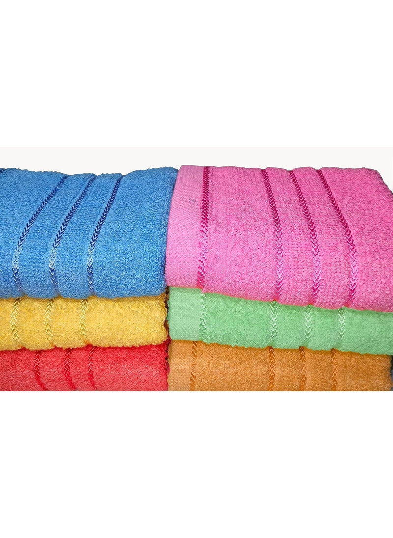 AYUS Cotton Hand Towel 420 GSM 35x50 cm 3 Line Pack of 6