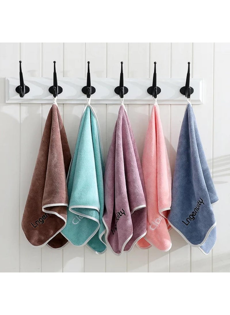 Khillayox Microfiber AntiBacterial 400 GSM Medium Size Hand Towel Super Soft and Absorbent Multipurpose Towels for Bathroom Gym Workout Towels Set of 5 60 x40 CM_Multicolor
