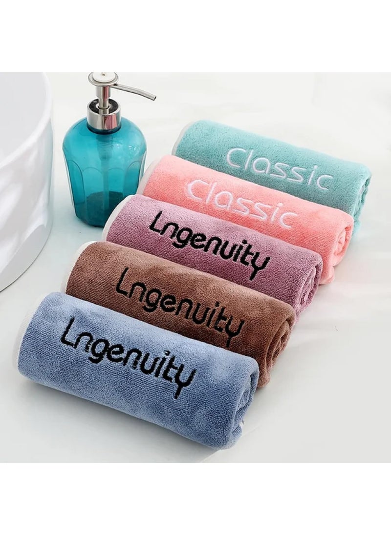 Khillayox Microfiber AntiBacterial 400 GSM Medium Size Hand Towel Super Soft and Absorbent Multipurpose Towels for Bathroom Gym Workout Towels Set of 5 60 x40 CM_Multicolor