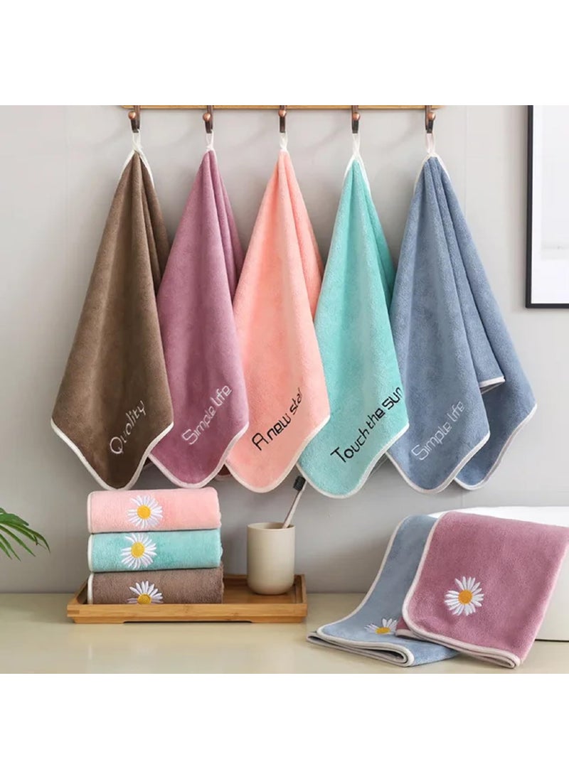 Khillayox Microfiber AntiBacterial 400 GSM Medium Size Hand Towel Super Soft and Absorbent Multipurpose Towels for Bathroom Gym Workout Towels Set of 5 60 x40 CM_Multicolor