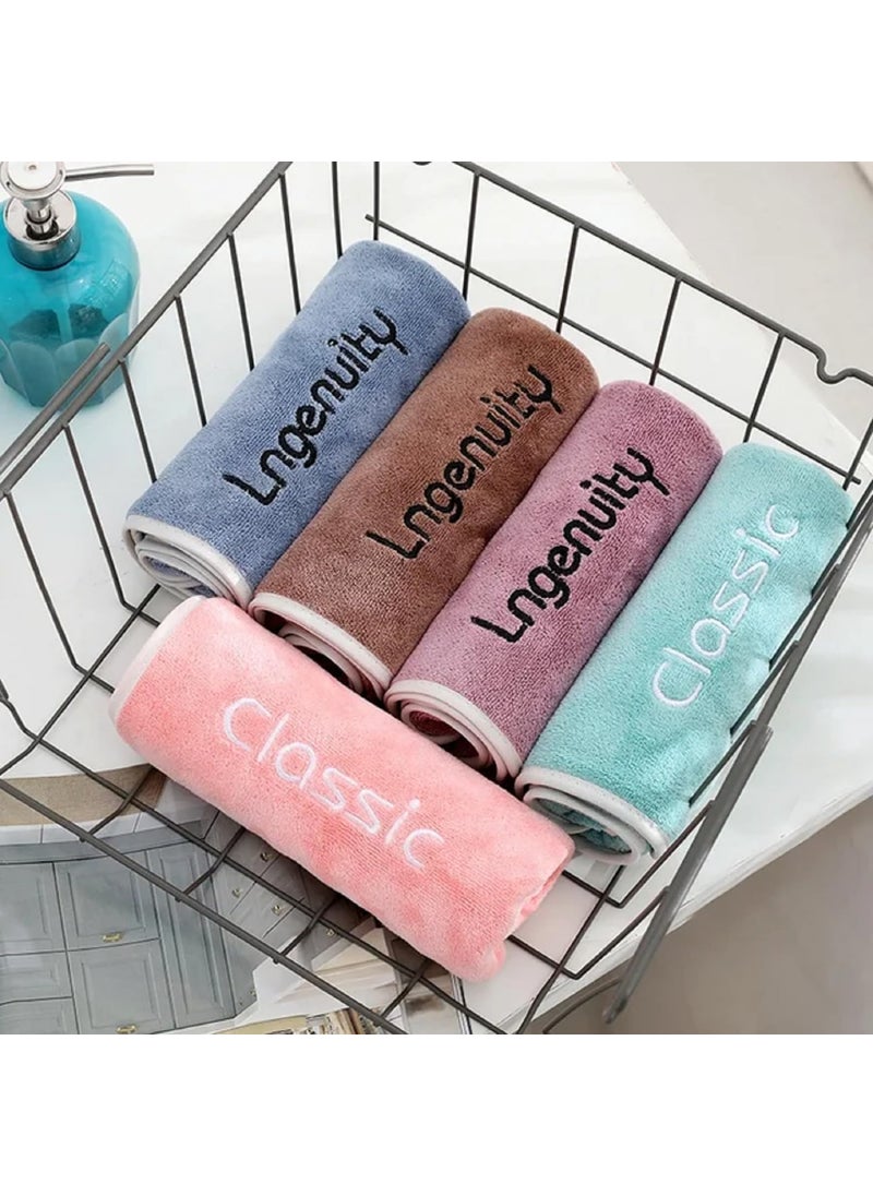 Khillayox Microfiber AntiBacterial 400 GSM Medium Size Hand Towel Super Soft and Absorbent Multipurpose Towels for Bathroom Gym Workout Towels Set of 5 60 x40 CM_Multicolor