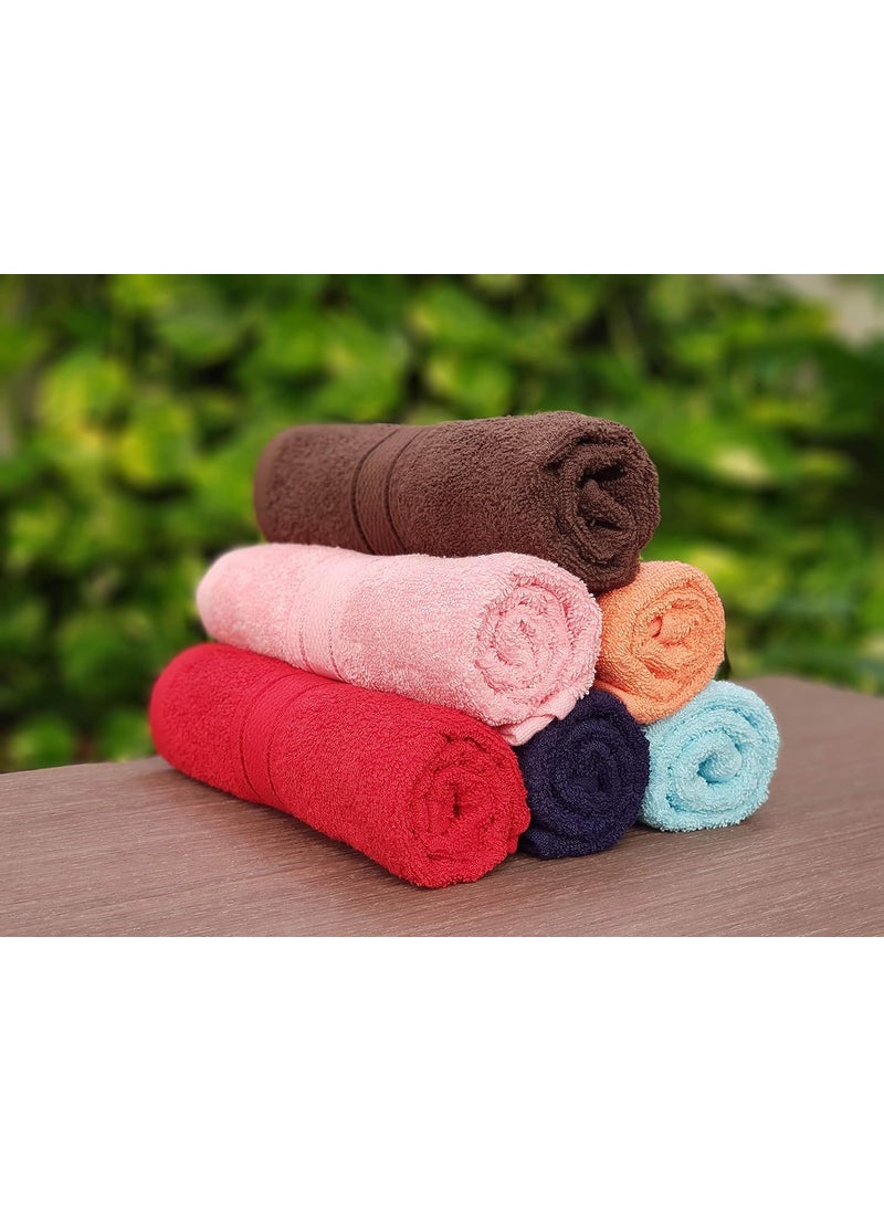 KSC Shop Elegant Multicolor Cotton Hand Towel Set of 6 Hand Towels Bathroom Towel Bathroom Napkin