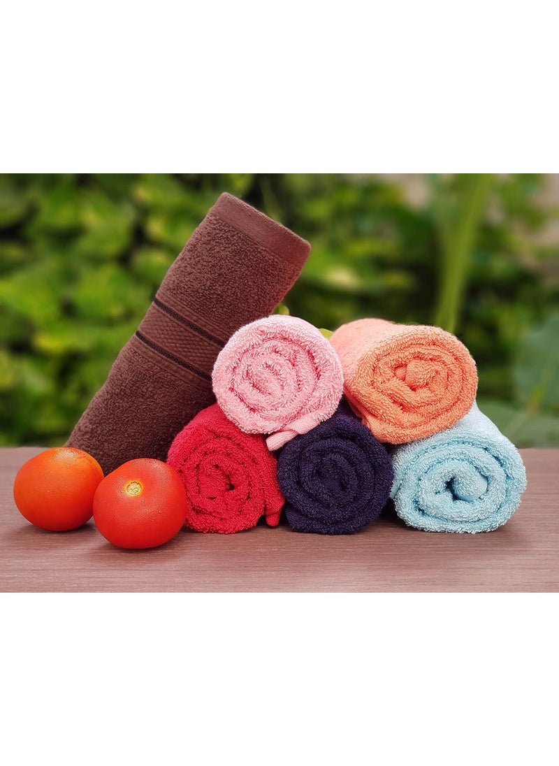 KSC Shop Elegant Multicolor Cotton Hand Towel Set of 6 Hand Towels Bathroom Towel Bathroom Napkin