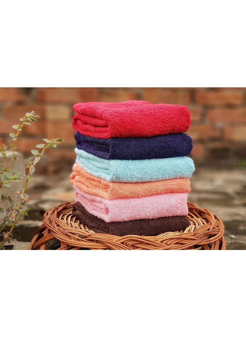 KSC Shop Elegant Multicolor Cotton Hand Towel Set of 6 Hand Towels Bathroom Towel Bathroom Napkin
