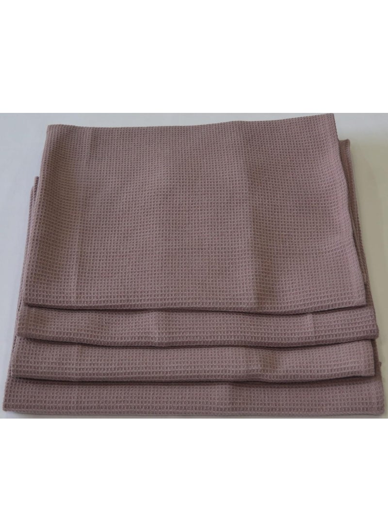 GO Green Organics Waffle Hand Towels Pack of 4 20X29 INCHES 100 Natural Organic Cotton GOTS Certified Mauve Super ABSORBANT Quick Dry NO SOFTENERS Environment Friendly