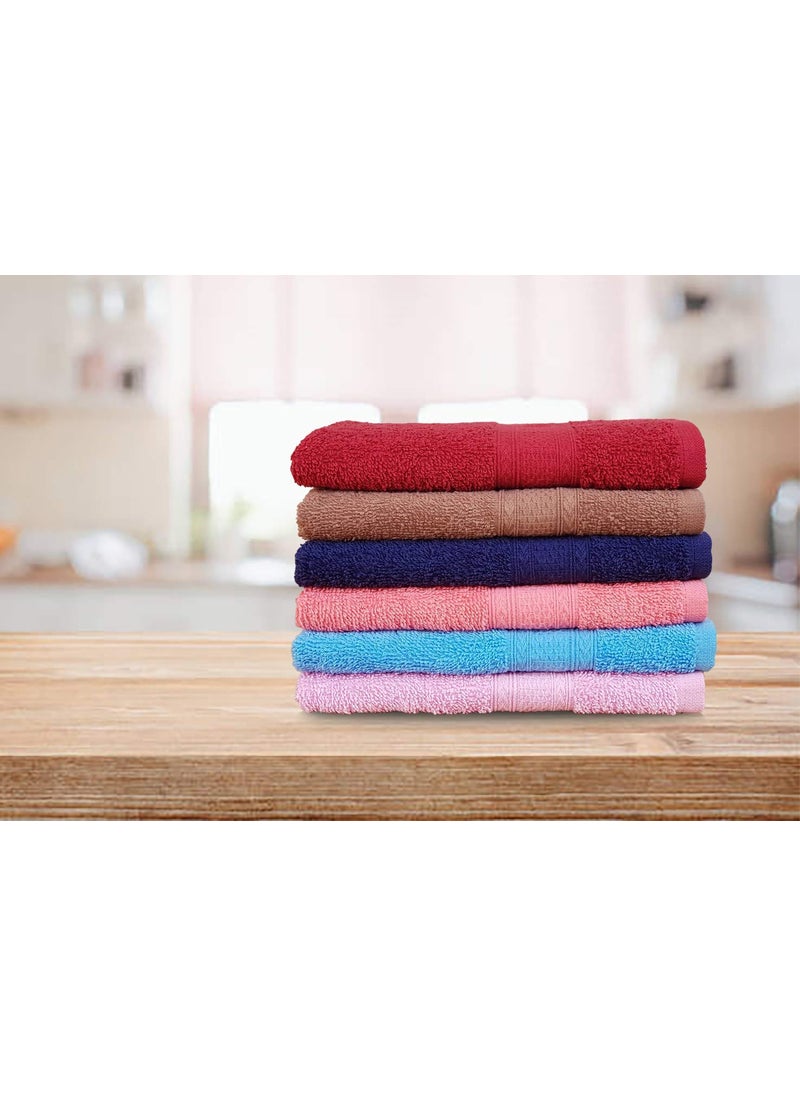 KSC Shop Royal Multicolor Cotton Hand Towels Set of 6 Hand Towels Bathroom Towel Bathroom Napkin 60 cm x 40 cm Pack of 36