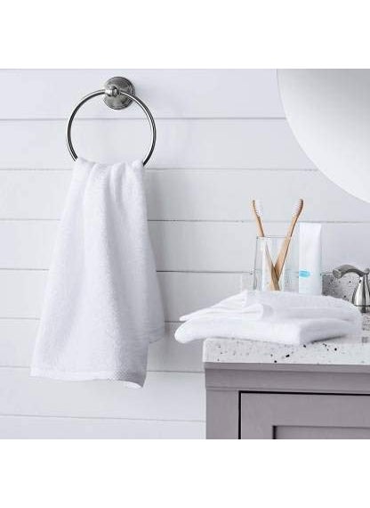 OMAJA HOME Cotton 300 GSM Hand Towel Pack of 6 White