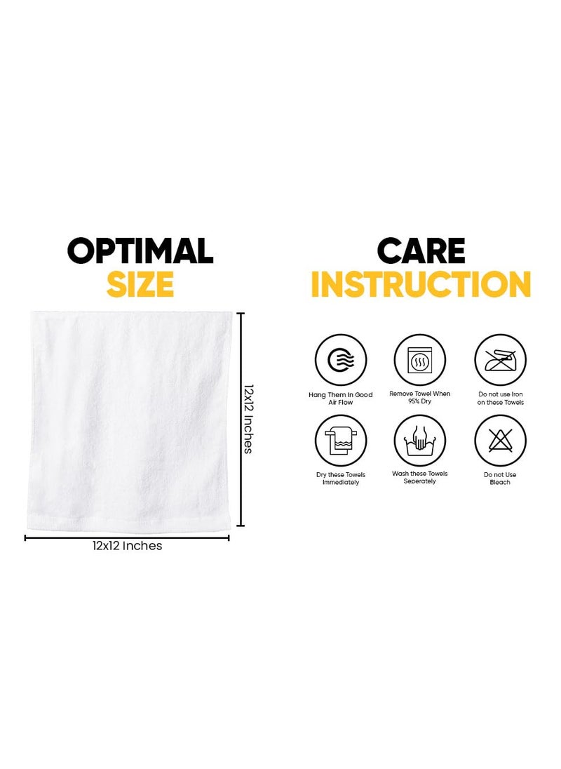 A to Z Premium White Washcloths Soft Cotton Washcloths Ideal for Everyday Use face Towels Hand Towels wash Cloths for Showering Bathroom White washcloths 12 Pack