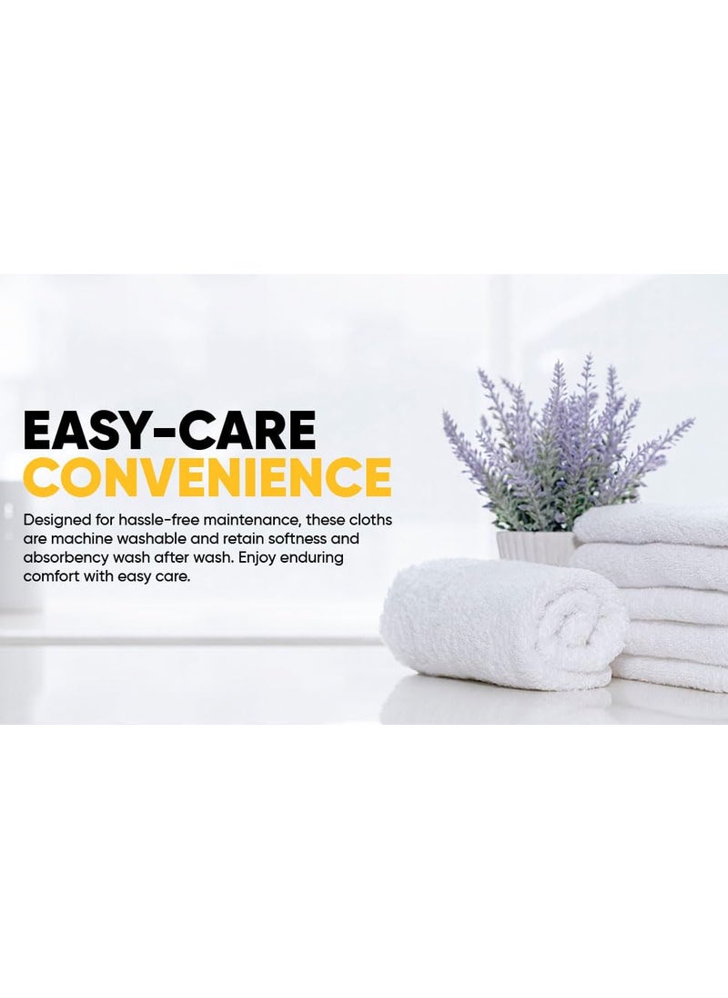 A to Z Premium White Washcloths Soft Cotton Washcloths Ideal for Everyday Use face Towels Hand Towels wash Cloths for Showering Bathroom White washcloths 12 Pack