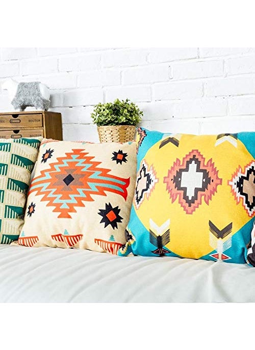 AEROHAVEN Abstract Set of 5 Designer Decorative Throw PillowCushion Covers Multi Color 24 x 24 inches