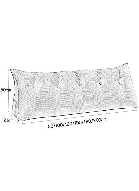 INDIDECOR 803036 Cushions Double Head Triangular Pillow Sofa Back Soft Pack Bed Large Protection Waist Color Yellow Size 1002150cm