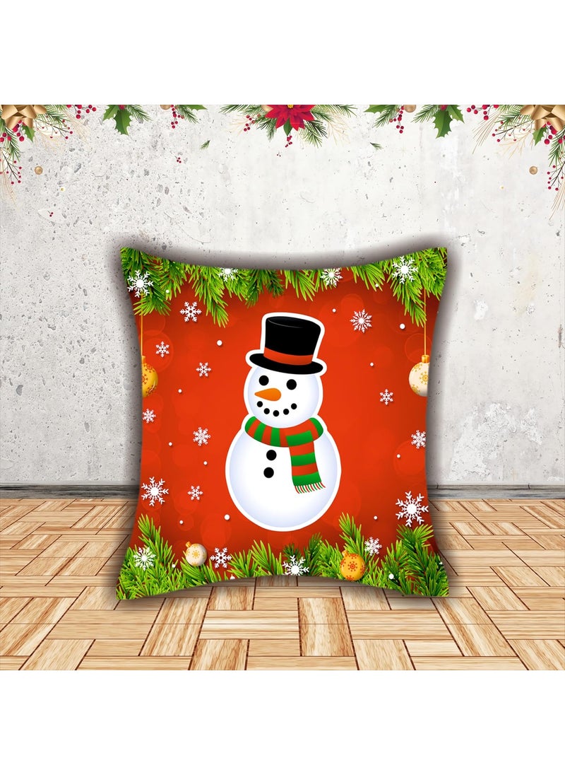 Party Baazaar Christmas Decorative Printed Velvet CushionThrowPillow Covers Christmas Decoration Items for Home Pack of 6 Multi Color Size 16x16 inches