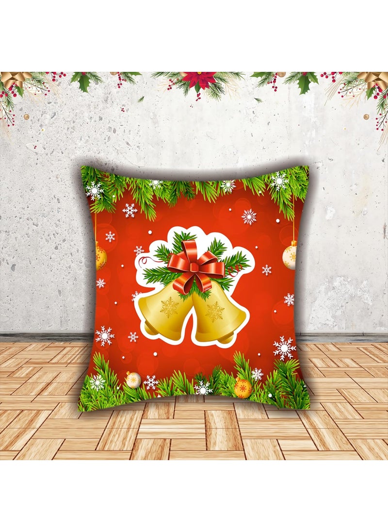 Party Baazaar Christmas Decorative Printed Velvet CushionThrowPillow Covers Christmas Decoration Items for Home Pack of 6 Multi Color Size 16x16 inches