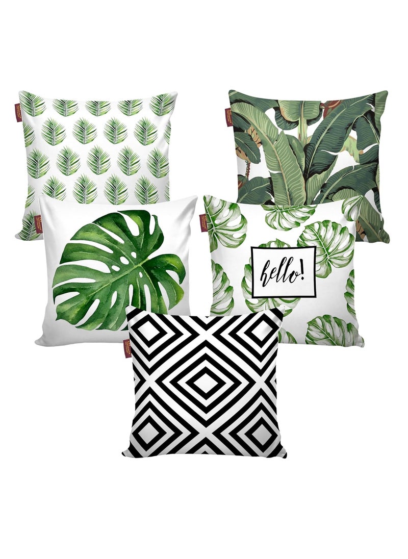 AEROHAVEN Premium Set of 5 Nature Digital Printed Hand Stitched Throw PillowCushion Covers CC231 16 x 16 Inch
