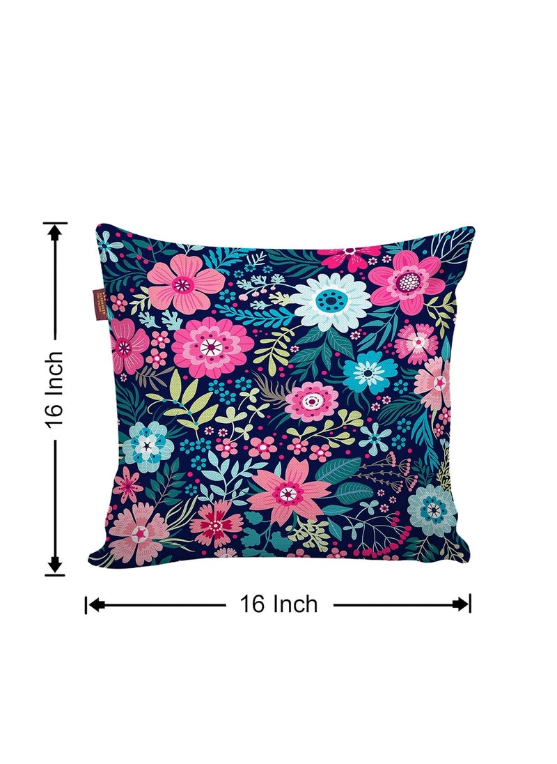 AEROHAVEN Premium Set of 5 Floral Digital Printed Hand Stitched Throw PillowCushion Covers Pink and White 16 x 16 Inch